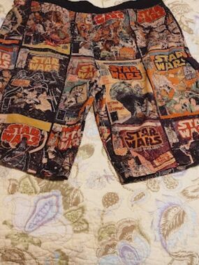 Star Wars Comic Print Lounge Shorts - Black + Orange